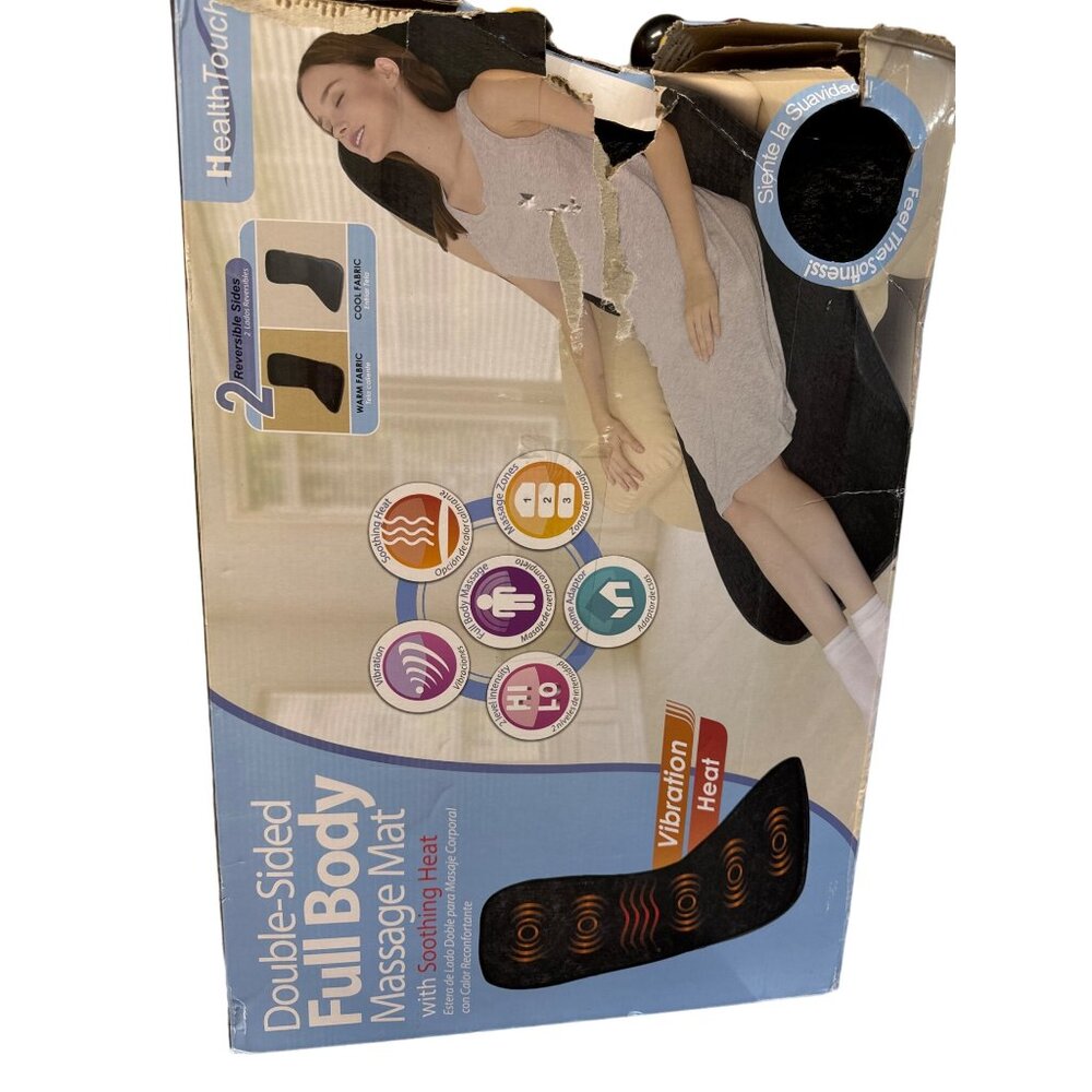 HealthTouch double sided soft massage mat with soothing heat and vibration attac